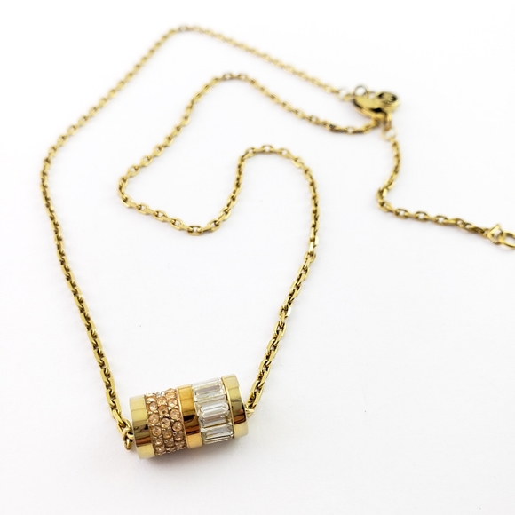 Michael Kors Jewelry - Michael Kors Necklace Barrel Pendant Rhinestones